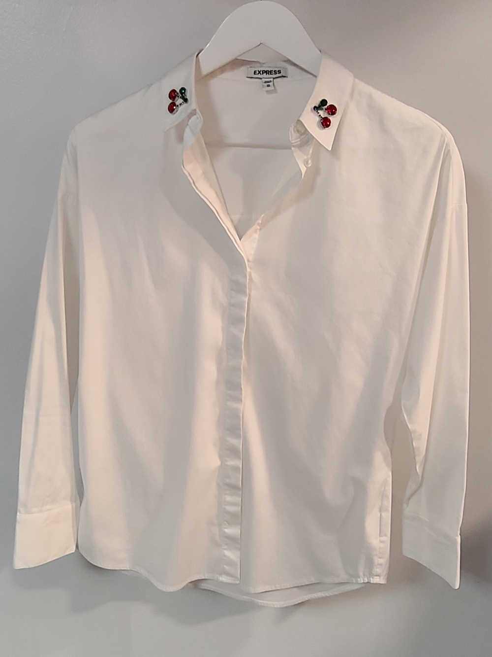 Express White Button Down Shirt EUC